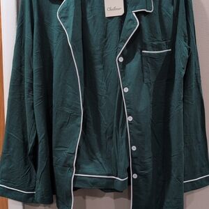 Cheibear Women's Green Pajama Set